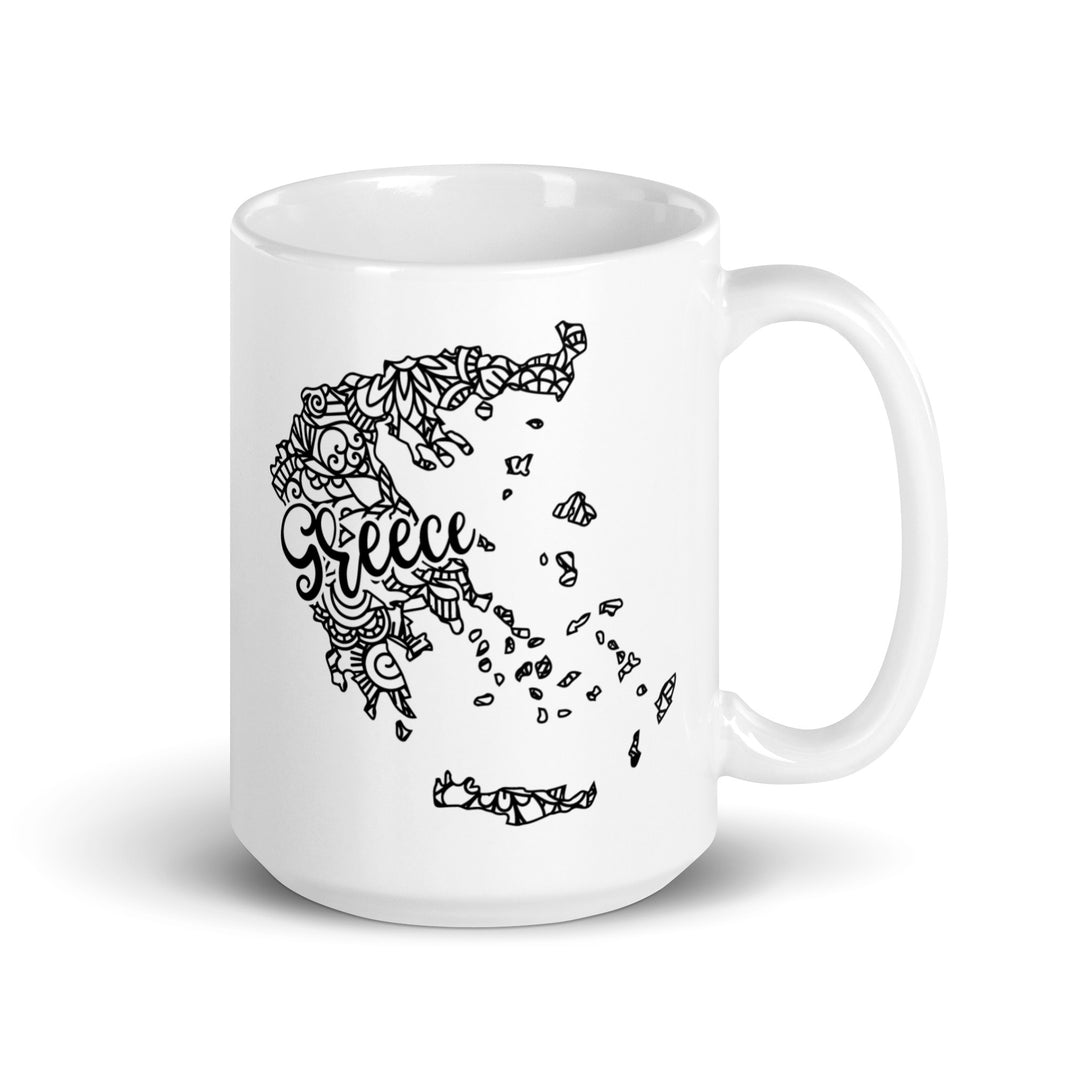 Greece Map White glossy mug