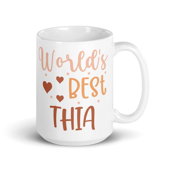 World's Best Thia White glossy mug